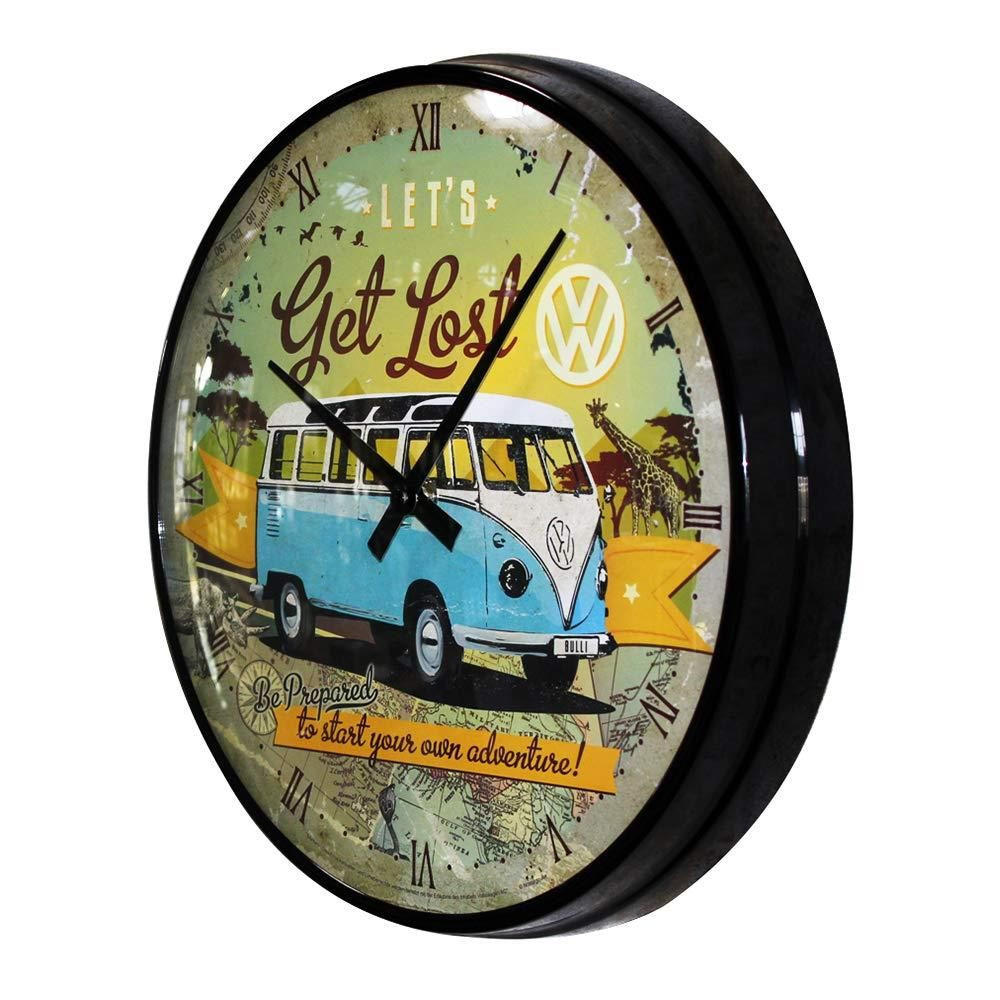 WANDUHR 31 cm Volkswagen VW Bulli Let's Get Lost - Multicolor, Metall (31/31/5cm) - Nostalgic-Art