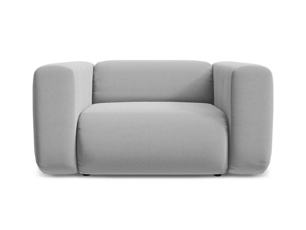 SESSEL Samt Stoff Grau - Schwarz/Grau, Kunststoff/Textil (137/70/89cm) - Makamii