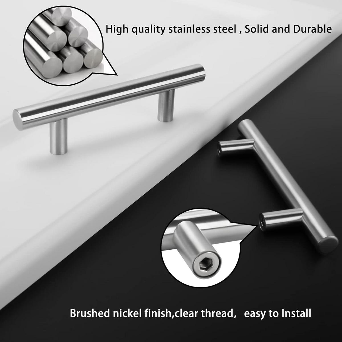MÖBELGRIFF Silber 10er-Set 96 mm Edelstahl - Silberfarben, Metall (1.2/3.2/2.5cm)