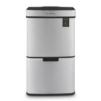 RECYCLINGMÜLLEIMER 64L, 2 x 11L 1 x 42L Behälter inox edition N°1010 - Silberfarben, Metall (42/79/31cm) - Les Collectors