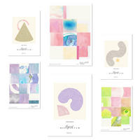 POSTER Set Mit 6 Pastellfarbene Abstrakte Kunst A3 & A4 Rahmenlos - Klar, Papier (29/3cm) - Nacnic