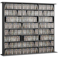 CD-REGAL Schwarz 145/24/126,3 cm - Schwarz, Holzwerkstoff (24/126.3/145cm) - PANGIVO