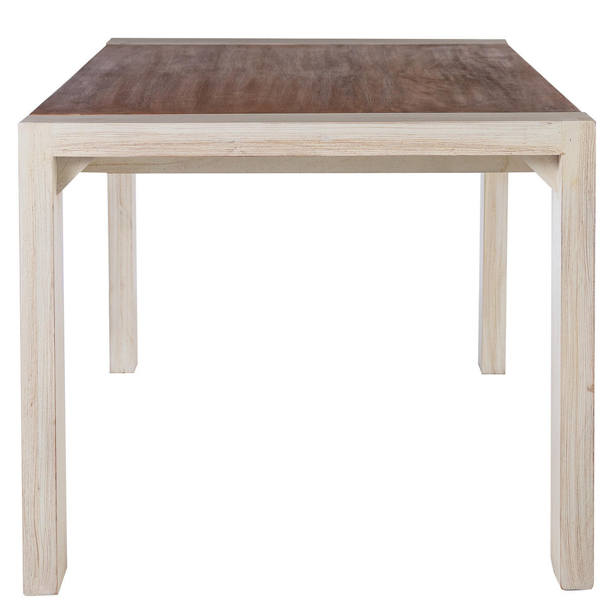 ESSTISCH - Akazie massiv - Akazie Stone / Antik Weiß - Weiß, Akazienholz/Holz (90/175/76cm) - home24