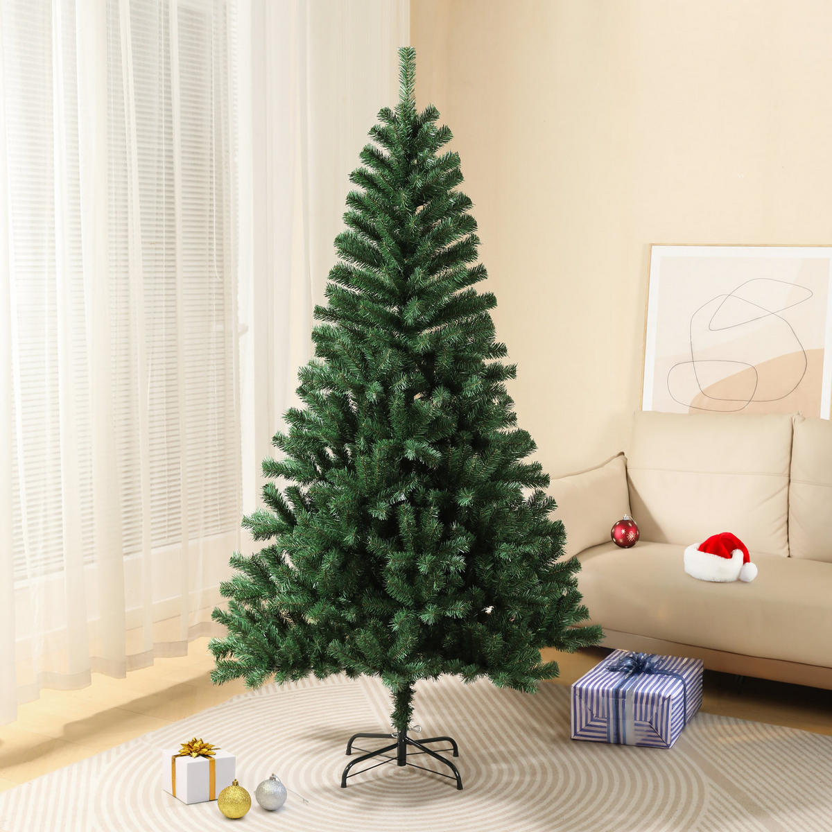 WEIHNACHTSBAUM künstlich - Grün, Kunststoff (90/210cm) - SVITA