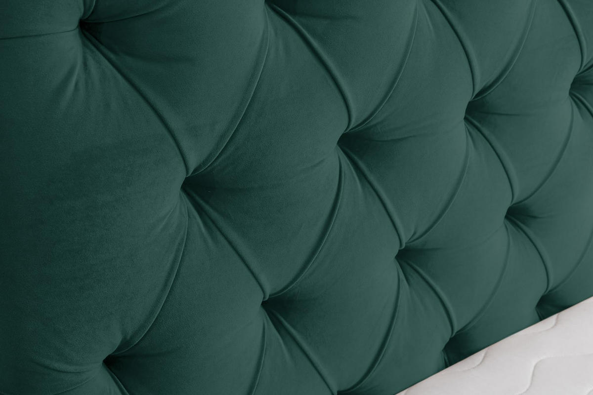 POLSTERBETT CHESTERFIELD mit Bettkasten Velour Stoff 180 x 200 cm - Grün, Holzwerkstoff (180/200cm) - VENASI MÖBEL