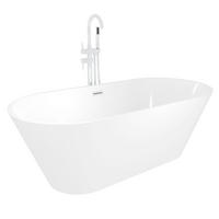 FREISTEHENDE Badewanne Wanne F01 170x80cm mit Armatur AF04 - Weiß, Glas/Kunststoff (80/58/170cm) - AcquaVapore by Sandra Jentho