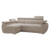 ECKSOFA Boston Mini, Seite: Links - LC+2R - Chromfarben/Naturfarben, Holz/Textil (255/170cm) - MIRJAN24