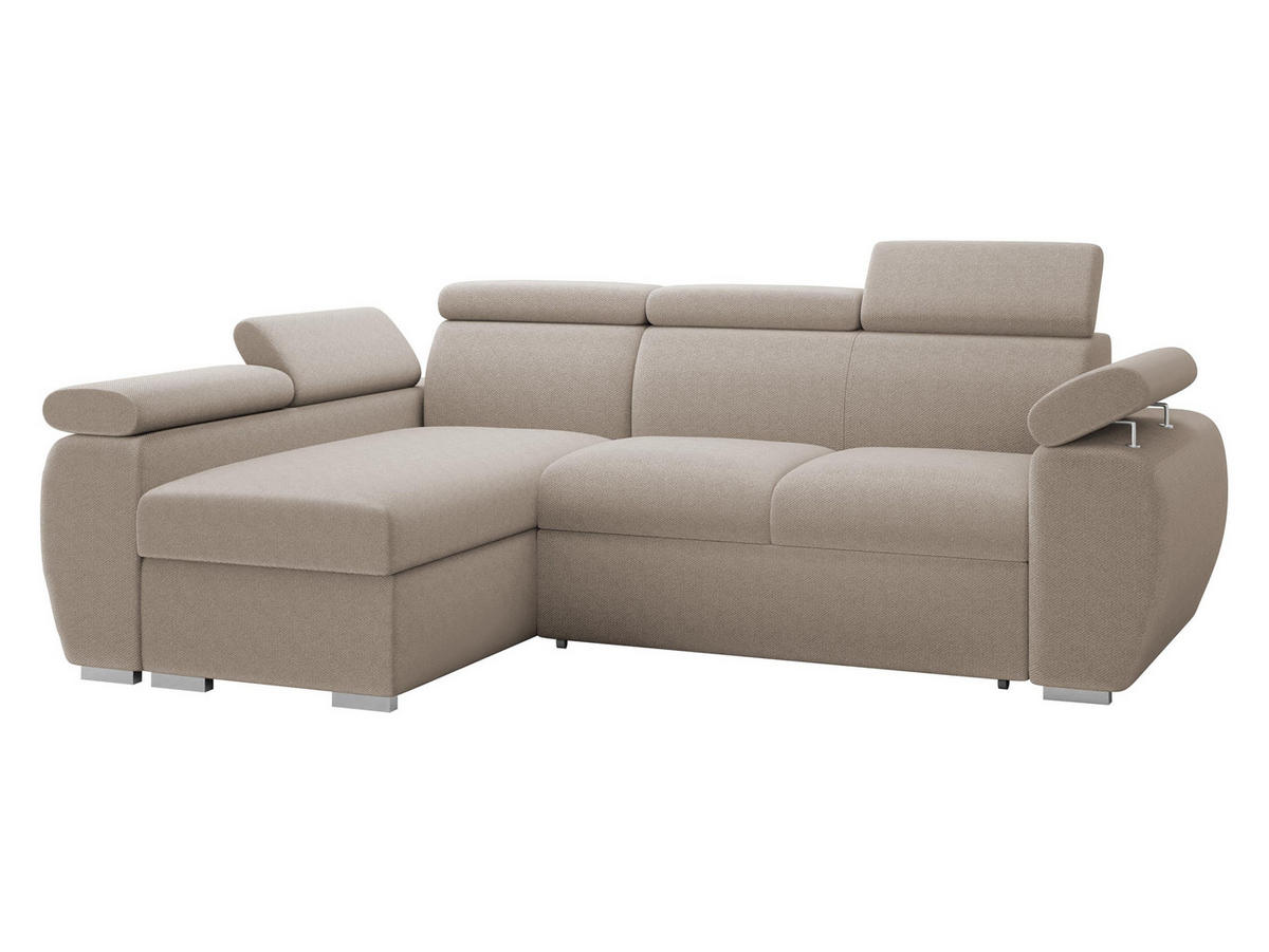 ECKSOFA Boston Mini, Seite: Links - LC+2R - Chromfarben/Naturfarben, Holz/Textil (255/170cm) - MIRJAN24