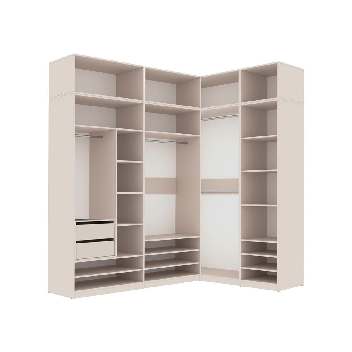 GARDEROBENSCHRANK OFFEN TRES B/C SET cashmere 300/206/51 cm - Kaschmir, Holzwerkstoff (320/206/51cm) - Marmex Möbel