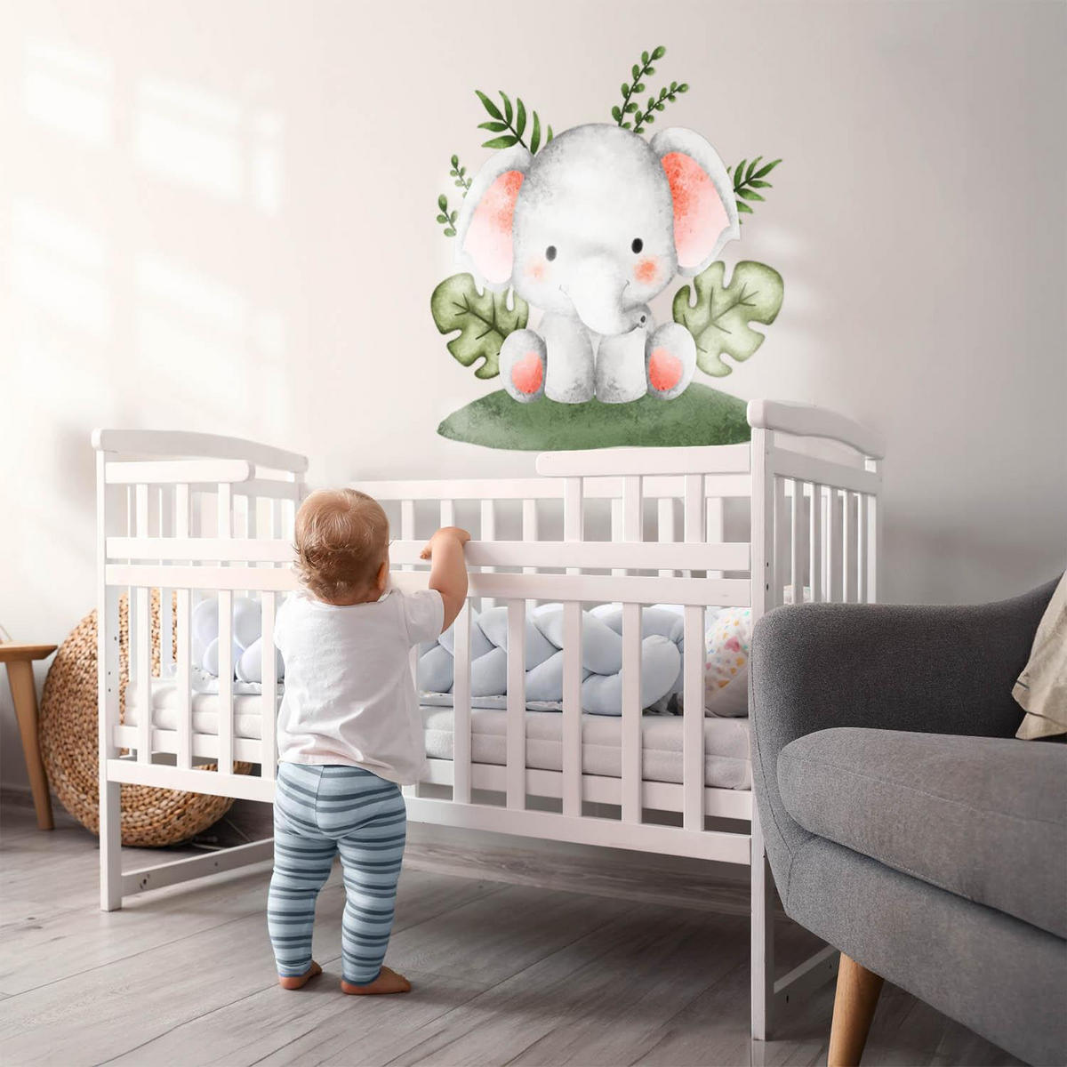 WANDAUFKLEBER 100x105cm - Ein bezaubernder Elefant - Multicolor, Kunststoff (100/105/0.1cm) - Wallfluent