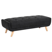 OTTOMANE Stoff Schwarz Habo - Hellbraun/Schwarz, Textil (134/42/60cm) - Beliani