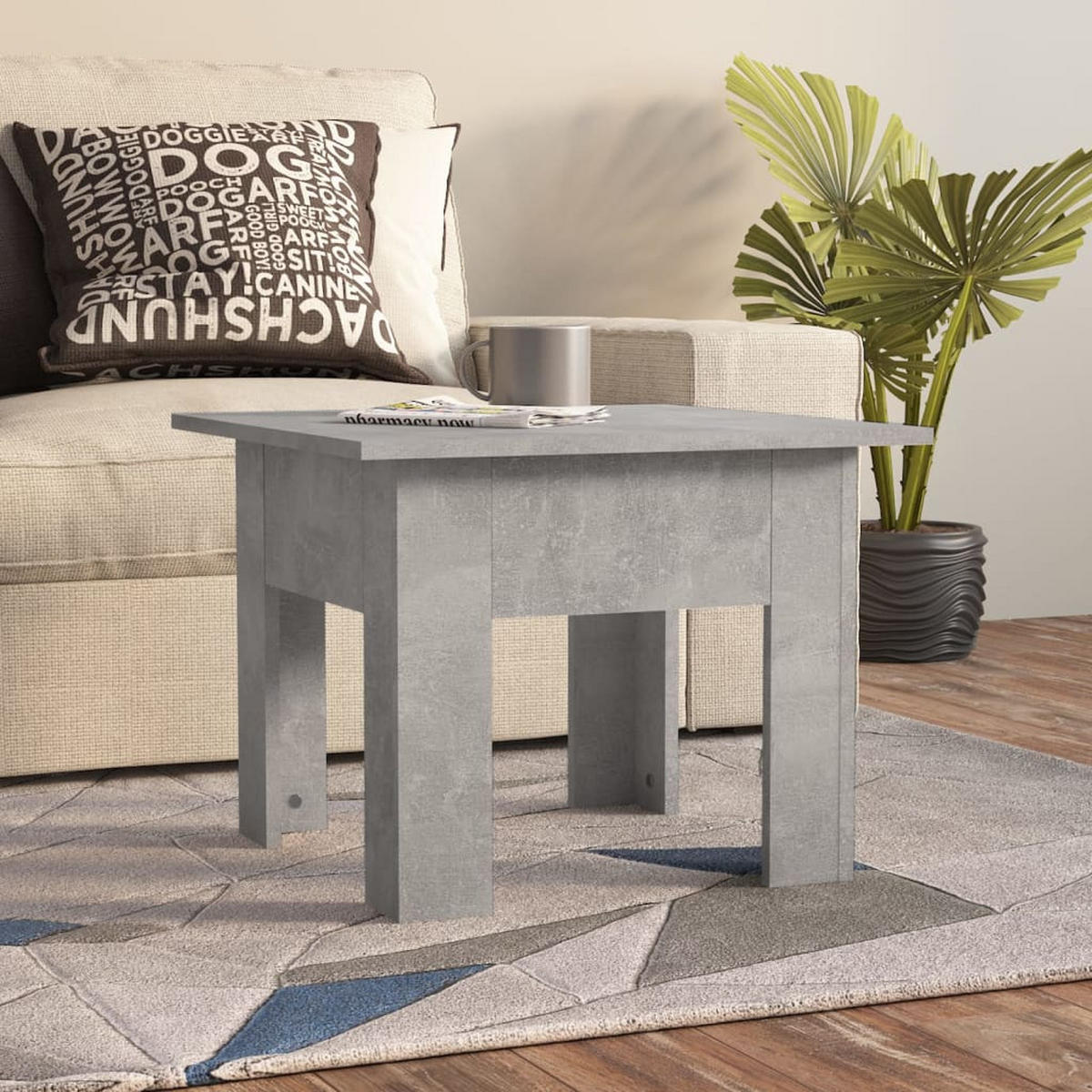 COUCHTISCH Betongrau 55x55x42 cm Holzwerkstoff - Hellgrau, Holzwerkstoff (55/55/42cm) - furnicato