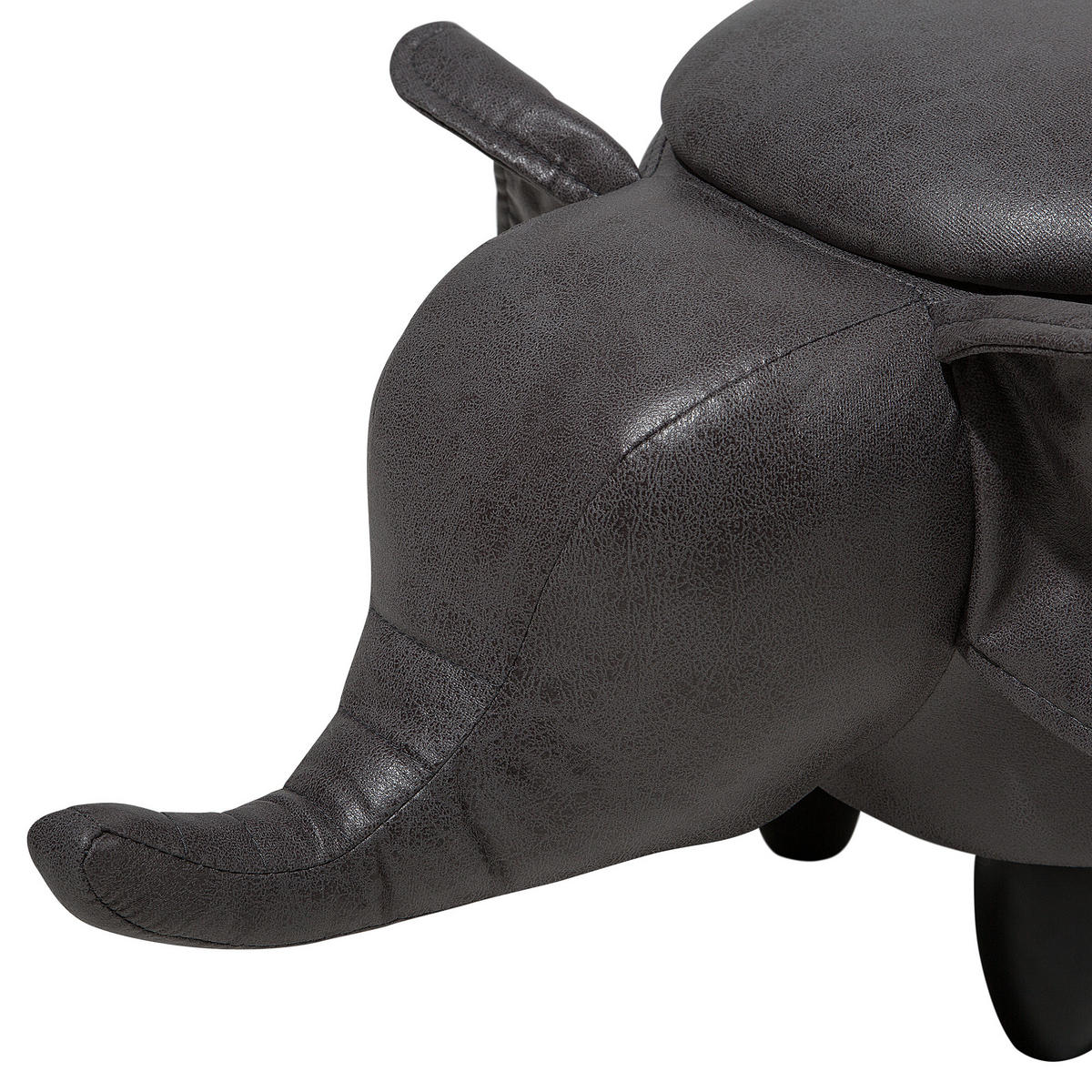 TIERHOCKER Elephant 32/70/35 cm - Grau, Kunststoff/Textil (70/35/32cm) - Beliani