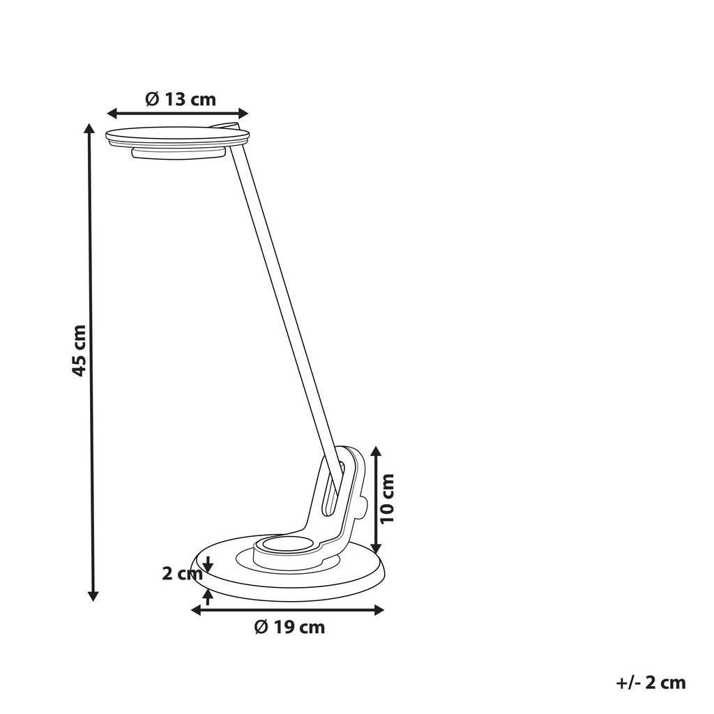 Thumbnail - Beliani Schreibtischlampe, Silber, Metall, 19x45x19 cm, Lampen & Leuchten, Innenbeleuchtung, Tischlampen, Schreibtischla...