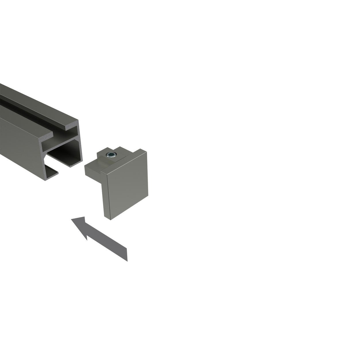 ENDSTÜCKE FÜR GARDINENSTANGEN 20x20 mm, Sono Satin-Silber, Packung 2 Stück - Silberfarben, Metall (1.4/2/2cm) - INTERDECO