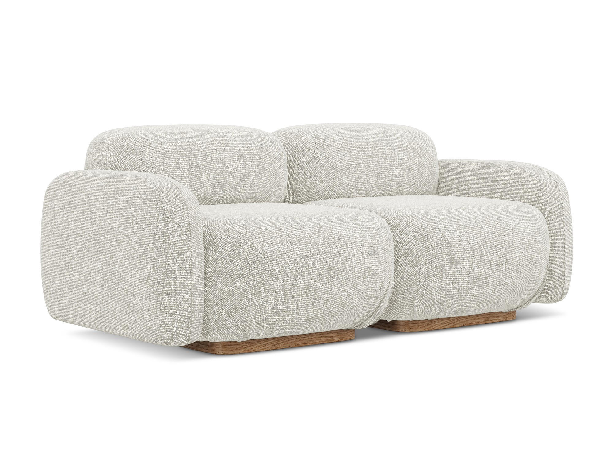 3-SITZER SOFA Strukturstoff Stoff Beige - Beige/Creme, Holz/Textil (190/73/95cm) - Makamii