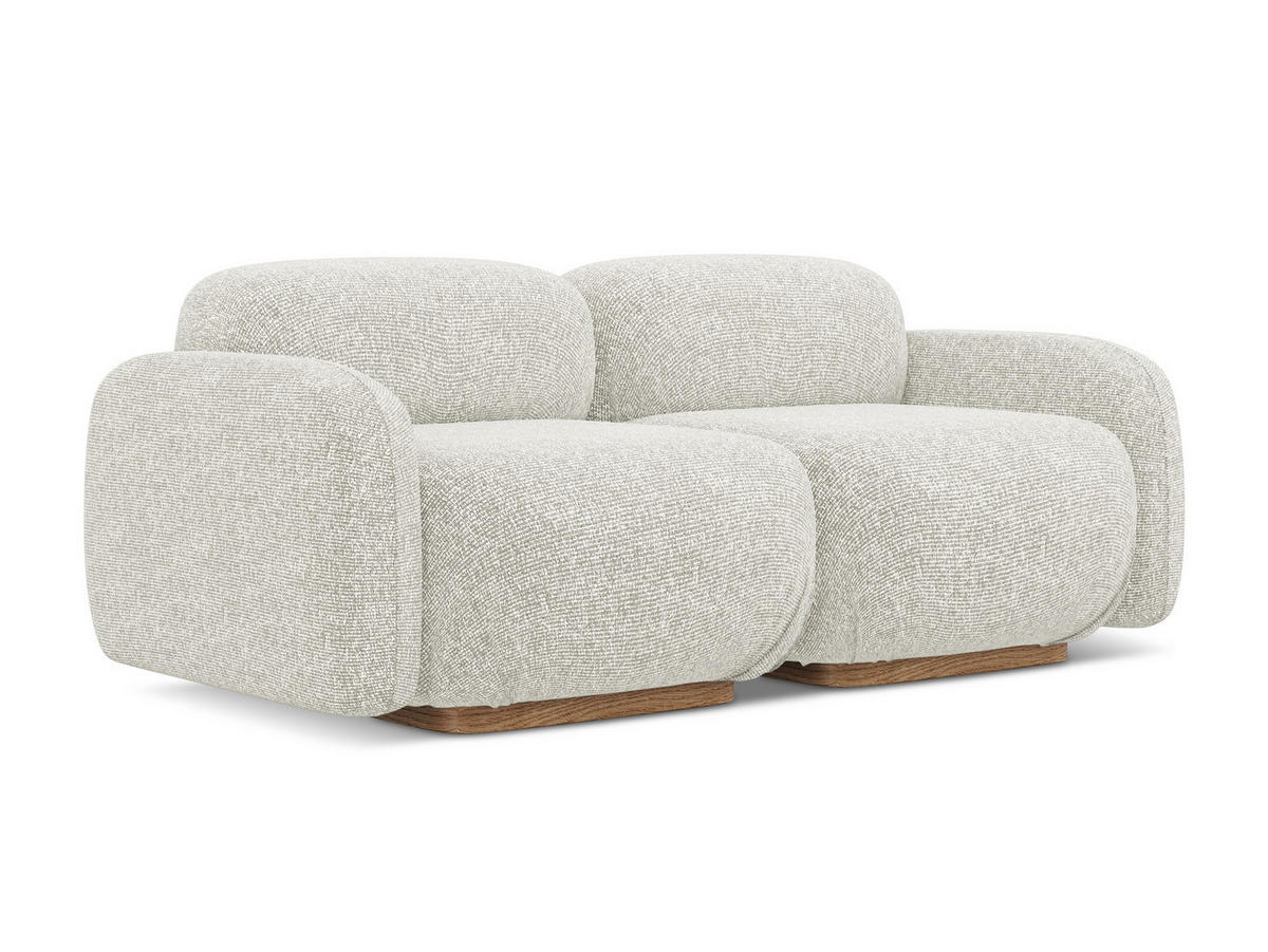 3-SITZER SOFA Strukturstoff Stoff Beige - Beige/Creme, Holz/Textil (190/73/95cm) - Makamii