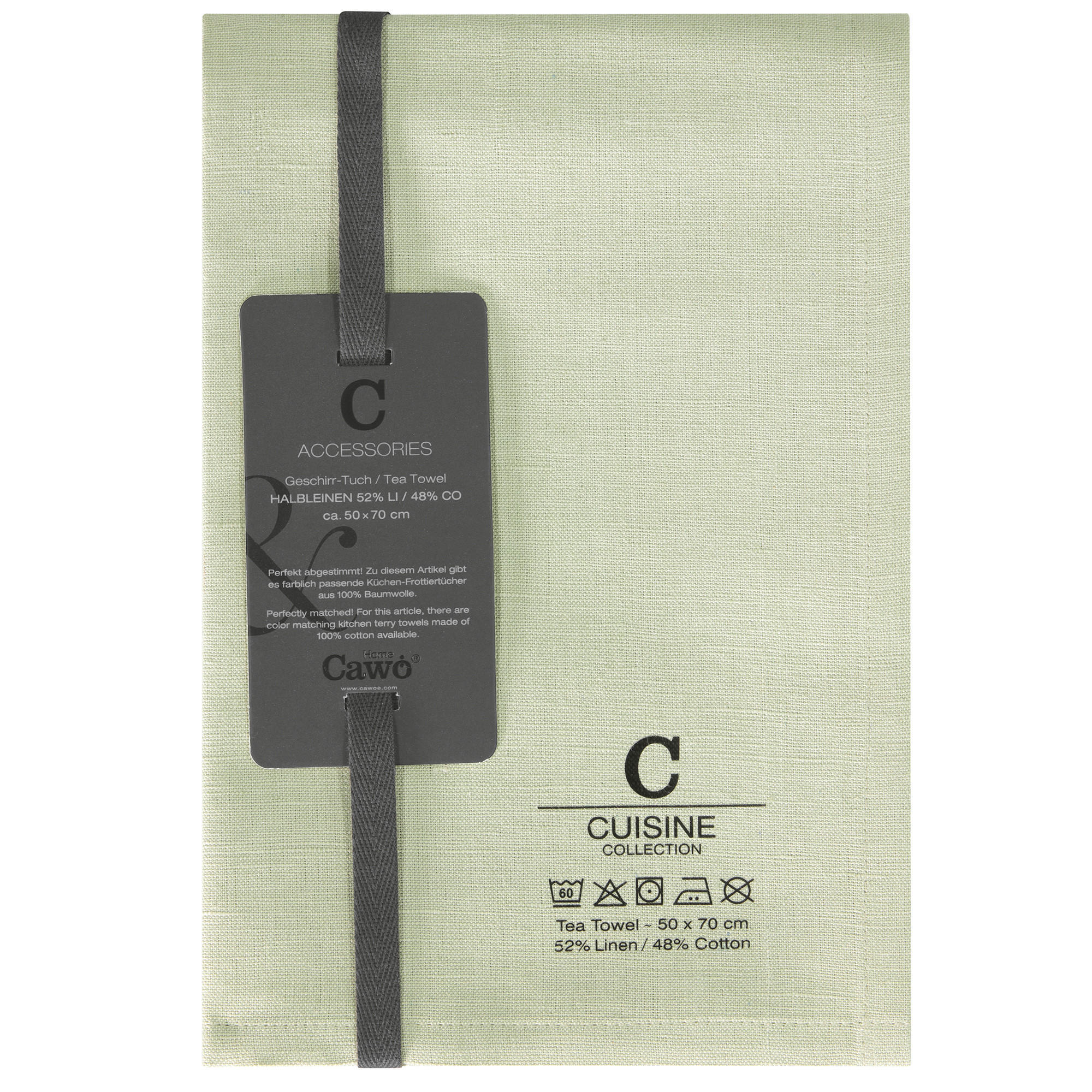 GESCHIRRTÜCHER CUISINE NATURE UNI 531 WASABI - 40 - Grün, Textil (50/70cm) - Cawoe