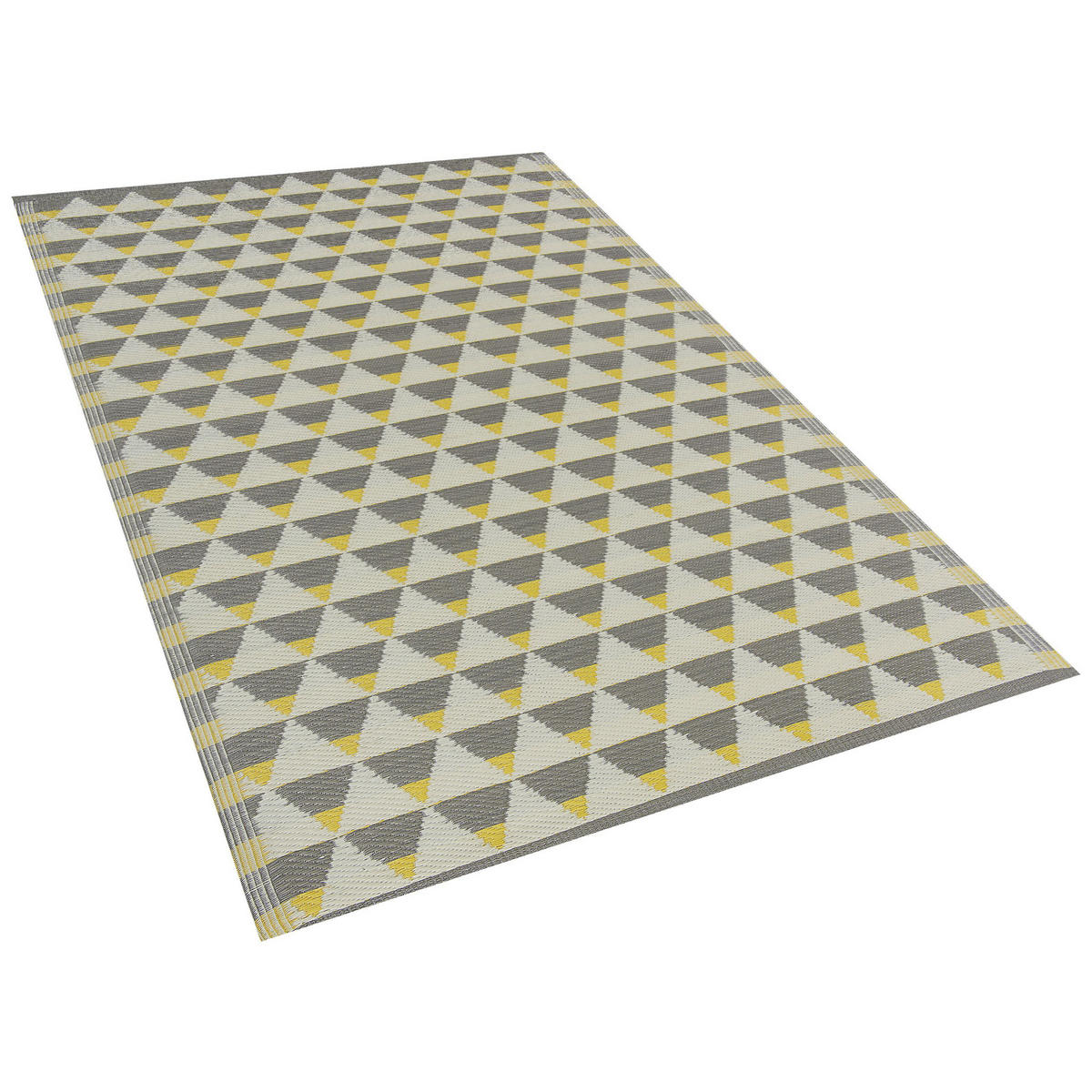 KURZFLOR-OUTDOOR-TEPPICH Hisar 180/120 cm - Grau, Kunststoff (120/180cm) - Beliani