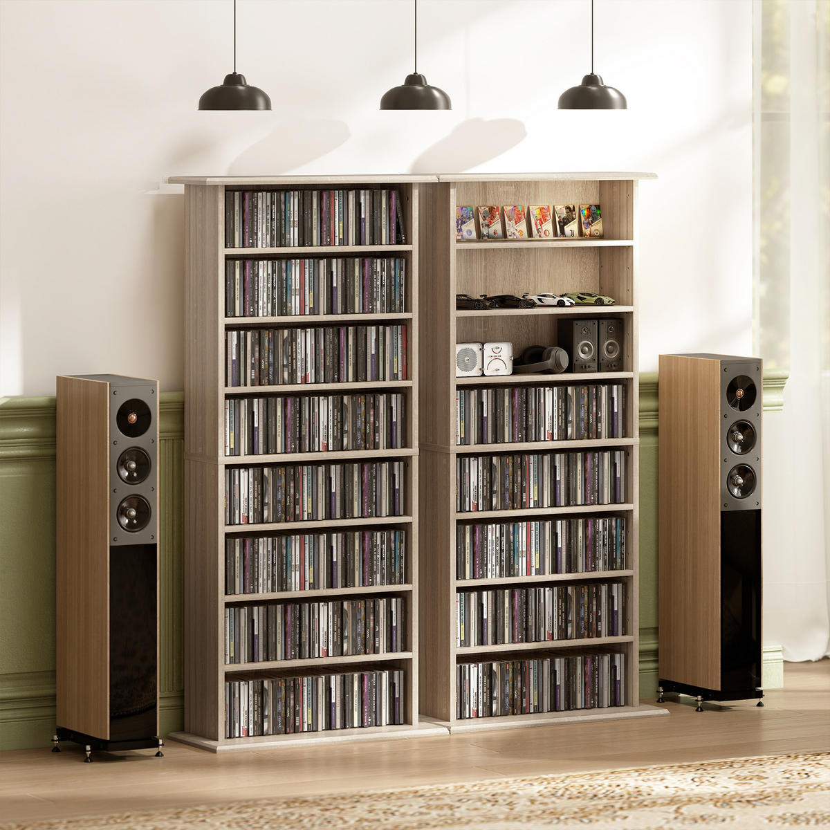 CD-REGAL DE-14509 8 Fächer, verstellbare Böden Natur - Naturfarben, Holzwerkstoff (24/126.3/58cm) - ComfortXL