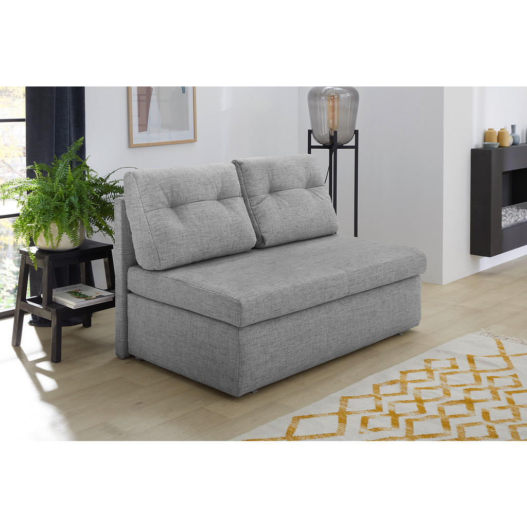 Thumbnail - luma-home Schlafsofa, Hellgrau, Textil, 2-Sitzer, Füllung: Polyurethan (Pur), einzeln stellbar,Rechteckig, 136x86x85 cm,...