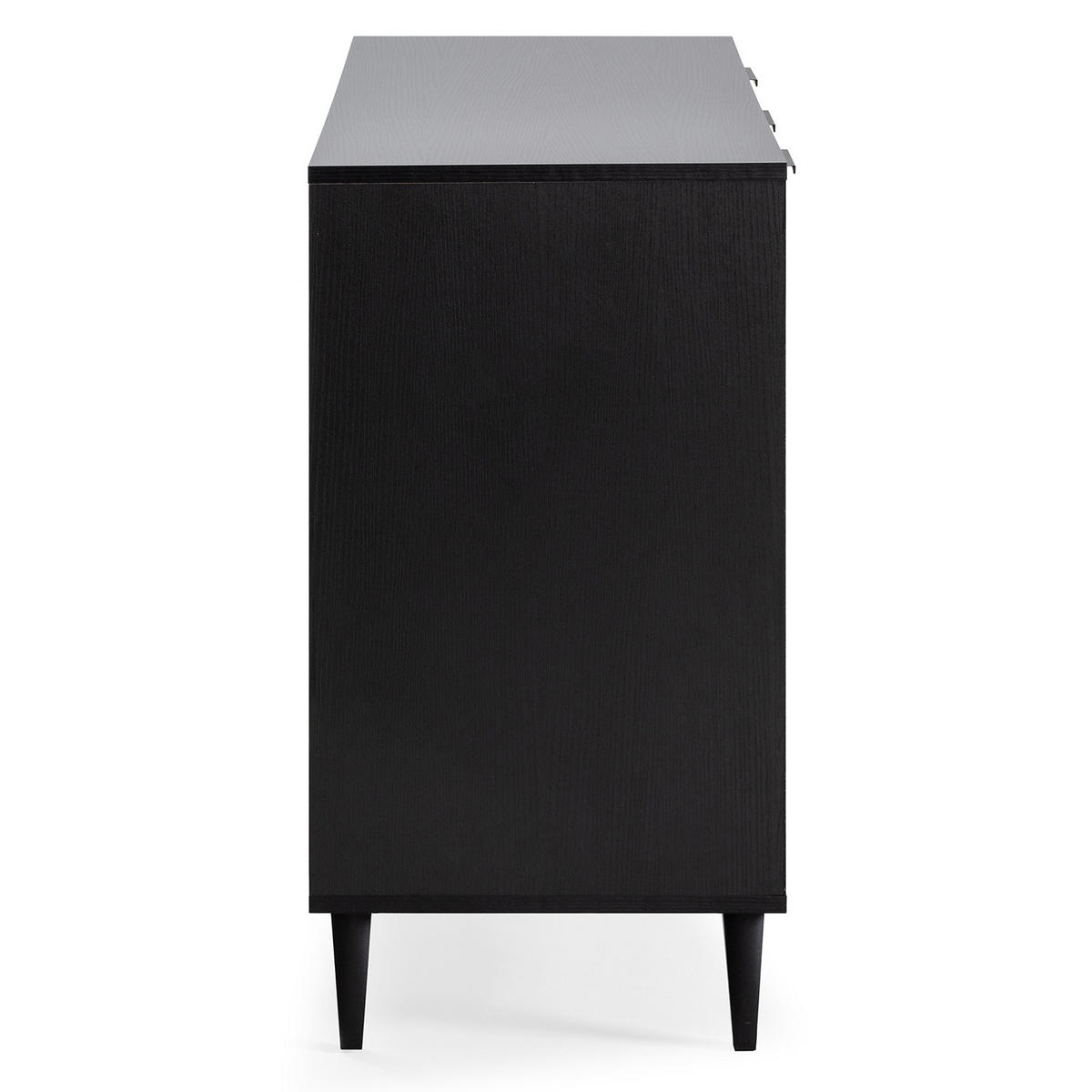 SIDEBOARD Kalma 3 Türen Schwarz/Eiche - Schwarz, Holzwerkstoff (136/76/40cm)