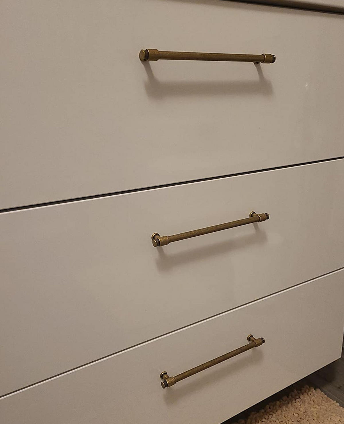 MÖBELGRIFF BA 128mm Bügelgriff Altmessing Messing brüniert Küchengriff antik - Messingfarben/Grau, Metall (1.2/2.9/15.8cm)