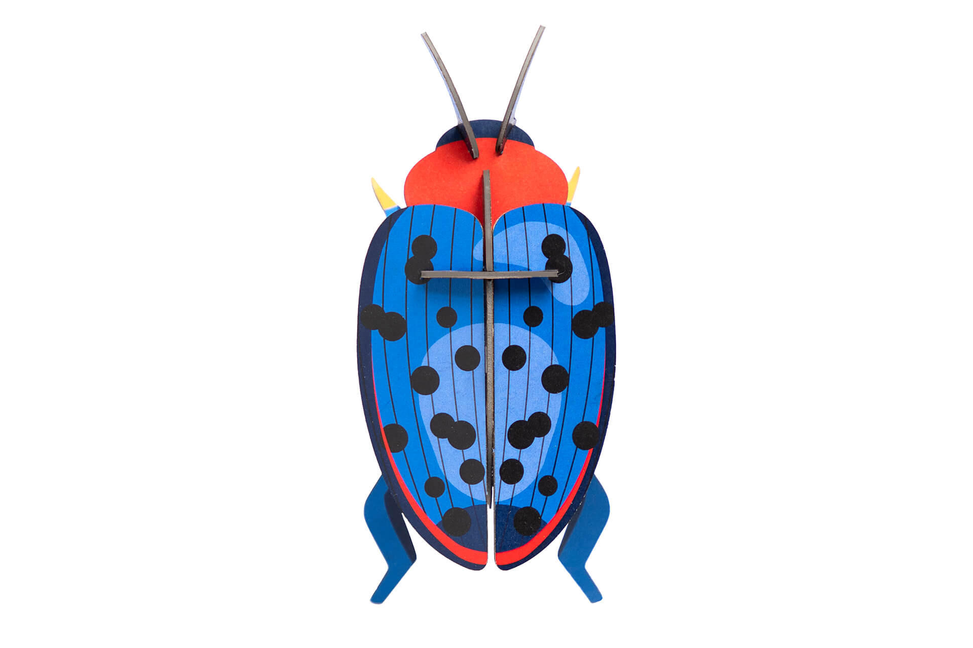 WANDDEKO Pilz-Käfer 7/5 cm - Blau/Rot, Wellpappe (7/5/16cm) - KUNSTLOFT