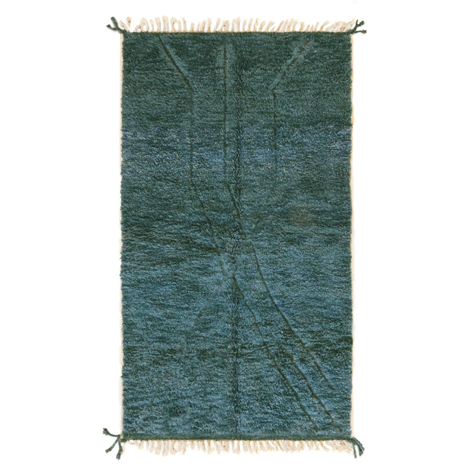BERBERTEPPICH handgewebt aus Wolle 152x 256 cm - Blau, Naturmaterialien (152/256cm) - AFK Living