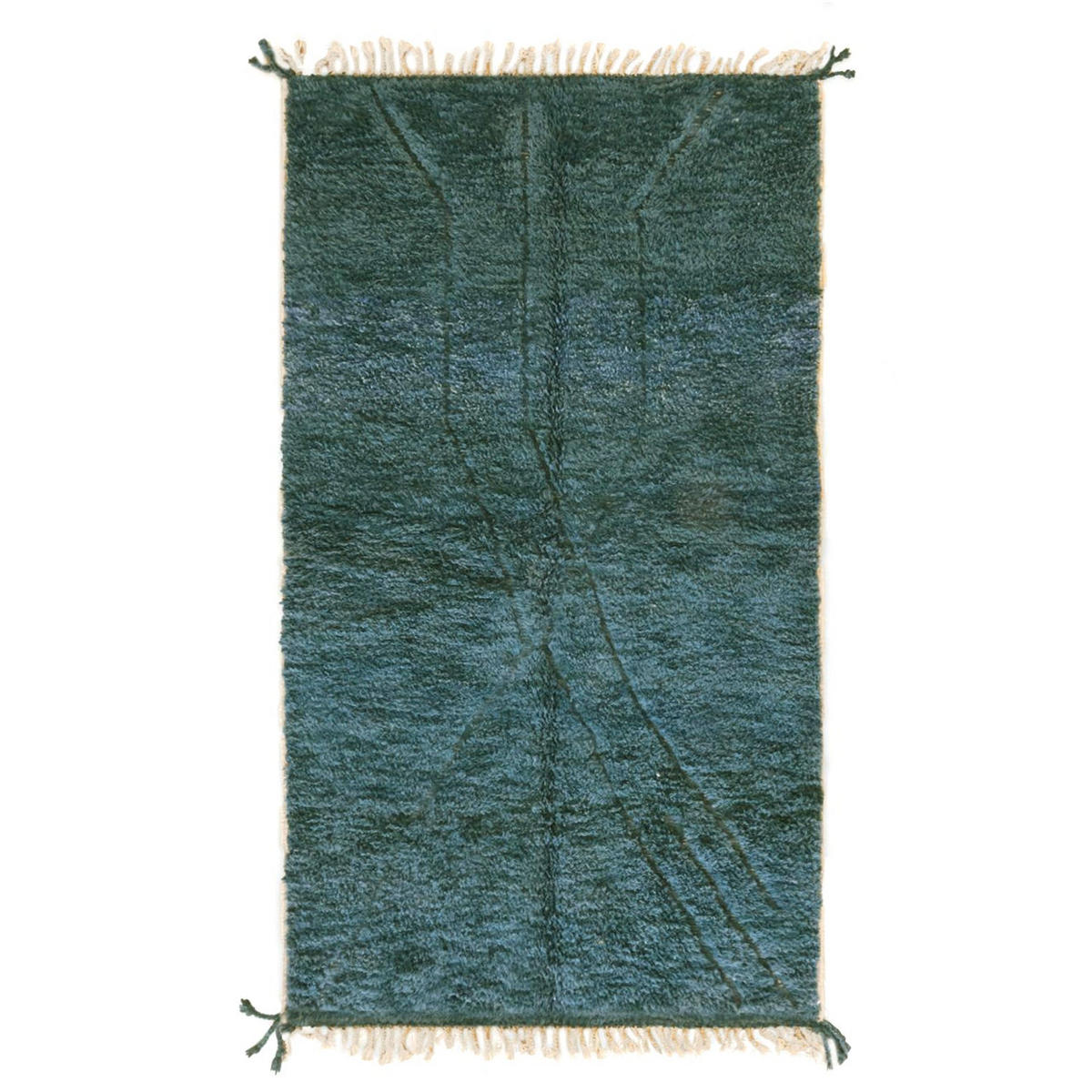 BERBERTEPPICH handgewebt aus Wolle 152x 256 cm - Blau, Naturmaterialien (152/256cm) - AFK Living