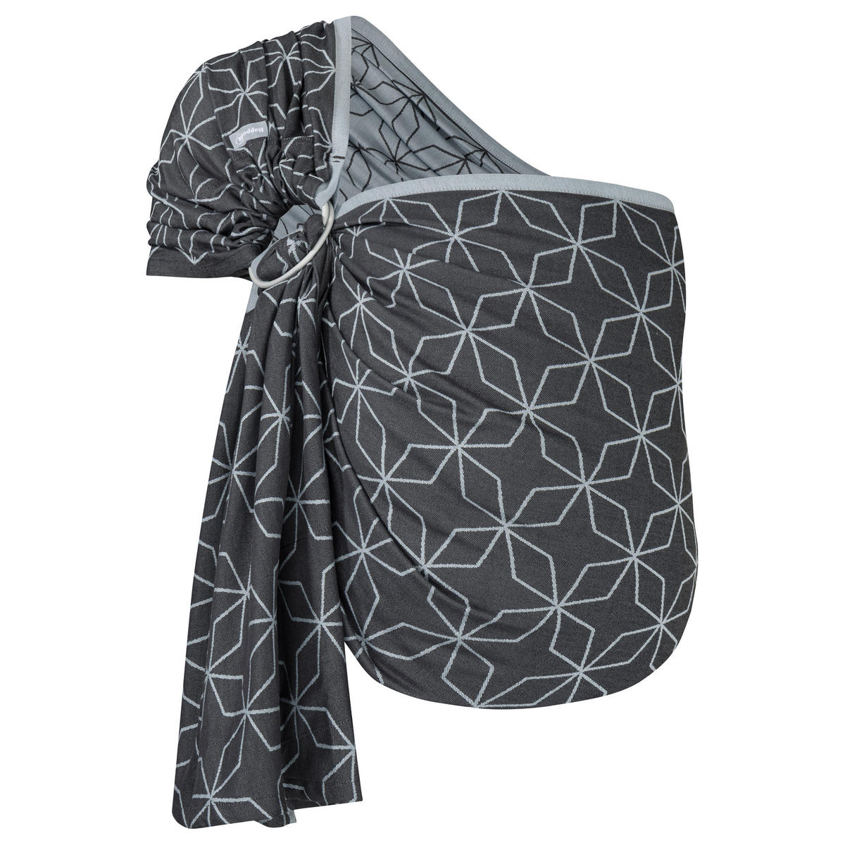 BABYTRAGETUCH Ring-Sling kbA - Blaugrau/Dunkelblau, Textil (70/0.1/200cm) - Hoppediz
