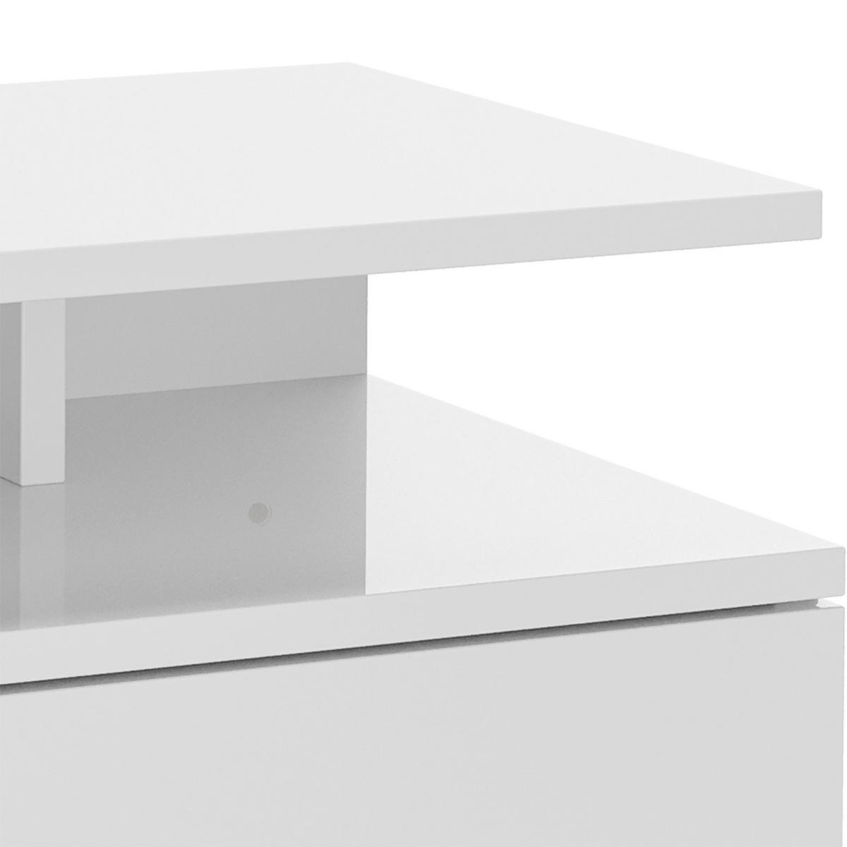 NACHTSCHRANK 2er-Set DE-12908 Schublade und offenes Fach Weiß - Weiß, Holzwerkstoff (32/22.5/35cm) - ComfortXL
