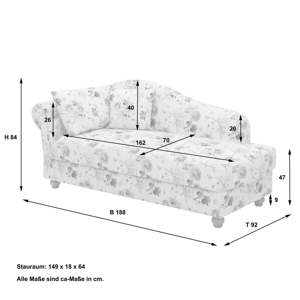 RECAMIERE Armlehne links Katrinka Flachgewebe beige - Beige, Kunststoff (188/84/92cm) - 58aufmkessel