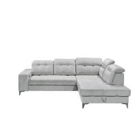 ECKSOFA mit elektronischem Sitzvorschub, Bettkasten und USB-Anschluss - Hellgrau/Schwarz, Textil/Metall (220/289cm) - ed exciting design