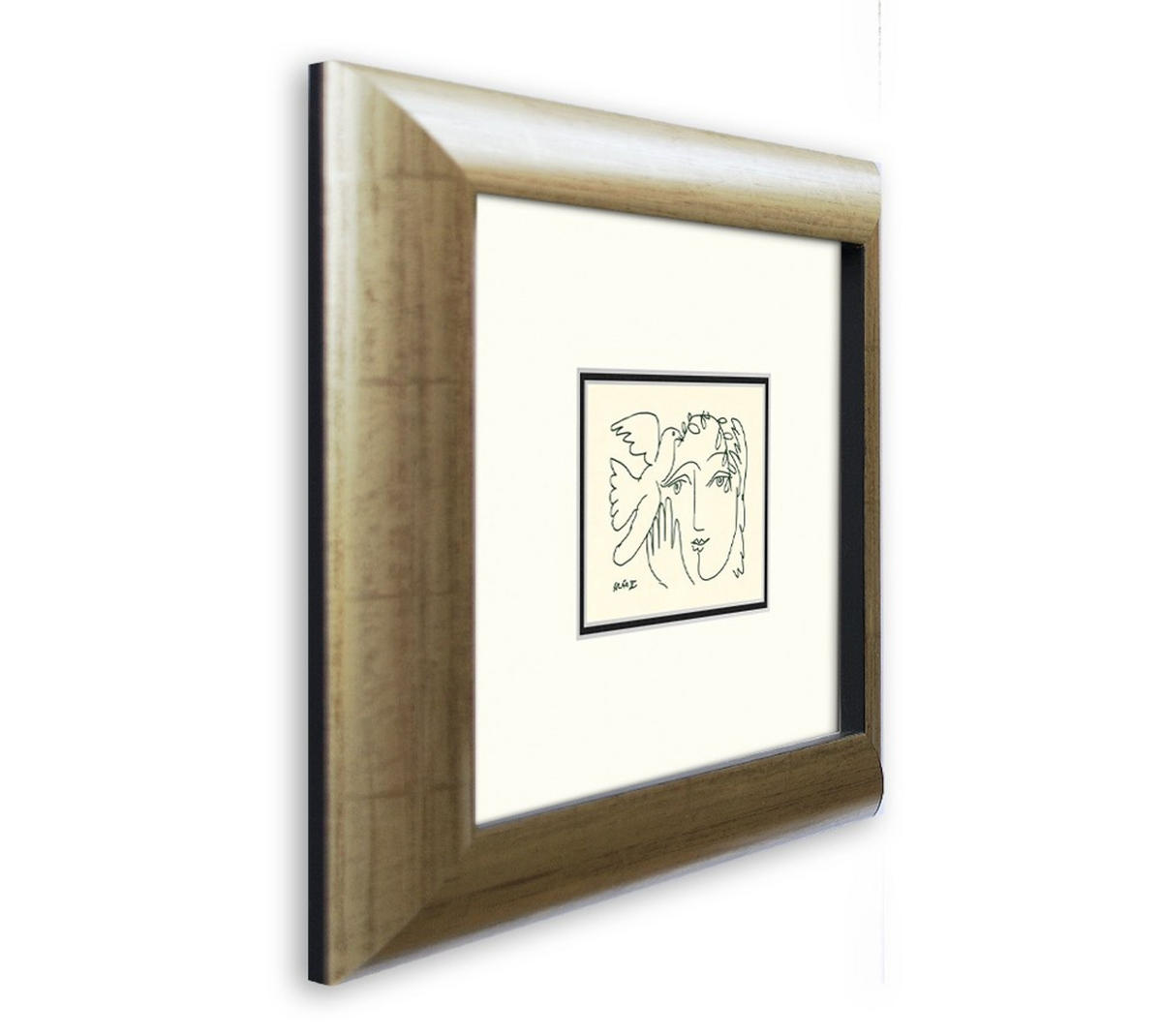 BILD gerahmt 39x35 cm Pablo Picasso „Femme Endormie“ - Gelb, Holz (39/35cm) - artissimo