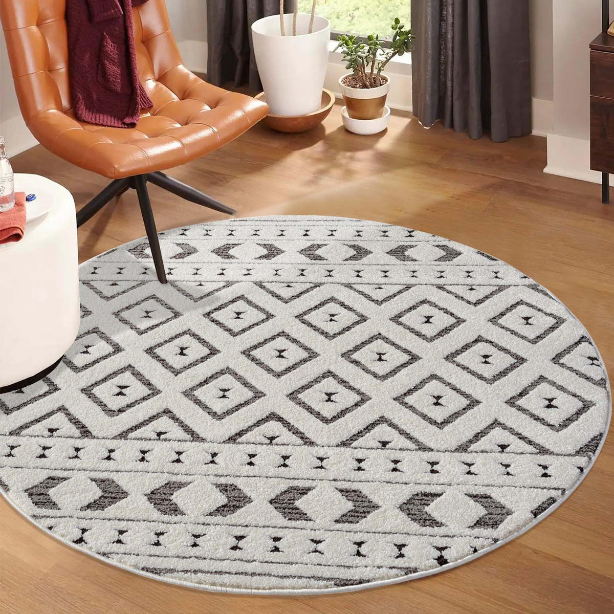 KURZFLOR-TEPPICH Lounge 9999 Grau 200 cm Rund - Grau, Textil (200/200cm) - carpet city