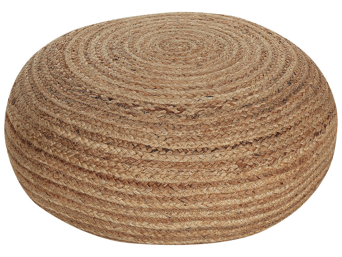 POUF Beige Jute 50/50/20 cm Tifelt - Beige, Naturmaterialien (50/20/50cm) - Beliani