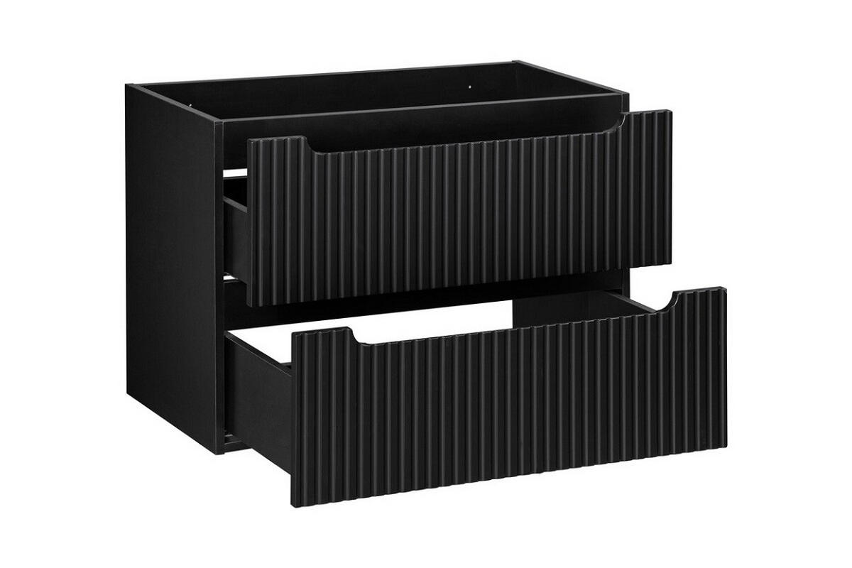 WASCHTISCHUNTERSCHRANK 80 cm 2 Teile - Nova Black N BM121 in Schwarz/ Evoke Eiche - Schwarz/Eiche Artisan, Holz (80/57/40cm)