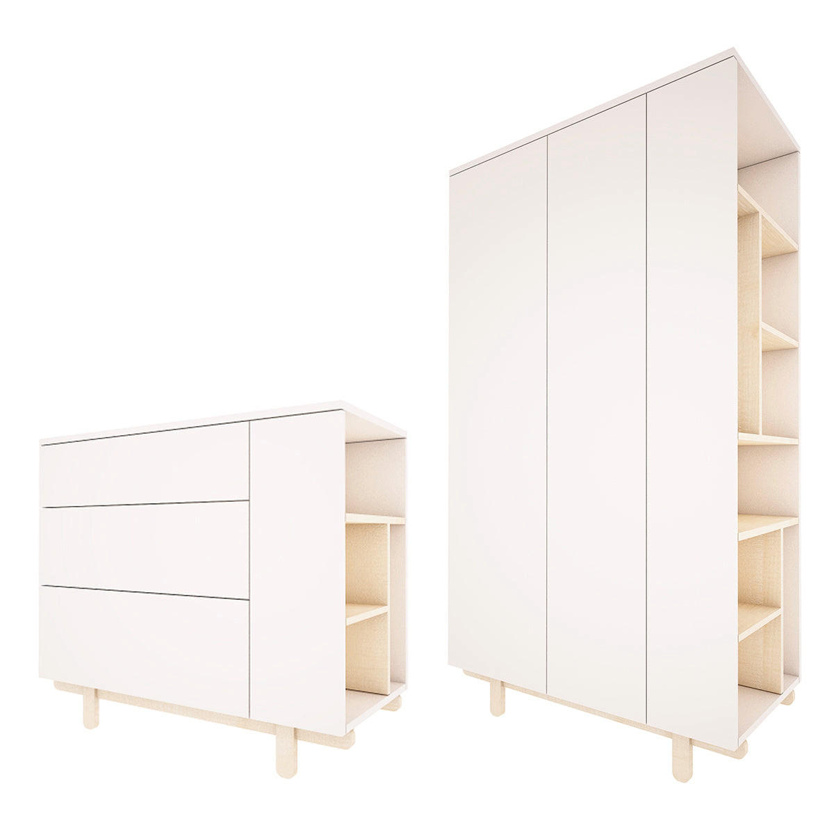 SOBA ZA BEBE 2-dijelniRomy Bijeli - bijela, drvni materijal (115/92/53cm) - Petits-meubles