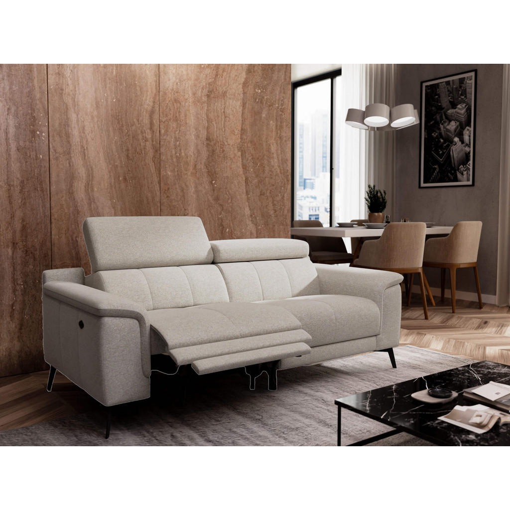 Thumbnail - Courtois Laville Relaxsofa, Hellgrau, Textil, Rechteckig, 212x82x103 cm, Wohnzimmer, Sofas & Couches, Sofas, Heimkino So...