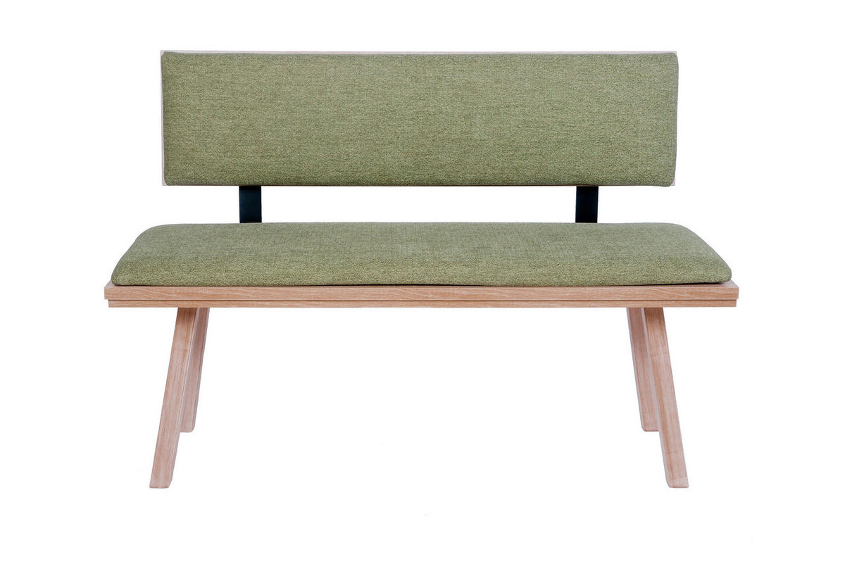 SITZBANK Die Zeitlose - Eichefarben/Grün, Holz/Textil (48/89/125cm) - Kundler Home