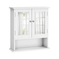 BADEZIMMERSCHRANK mit Spiegel, weißer Arzneischrank mit verstellbarem Regal, Toilettenschrank in Waschküche und Küche - Weiß, Holz (20/60/50cm) - Ej. Life