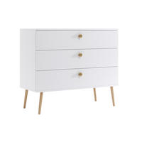 KOMMODE NATURA, 100 cm, Weiß Matt, mit 3 Schubladen - Weiß, Holz (100/85/41cm) - Excellent Home