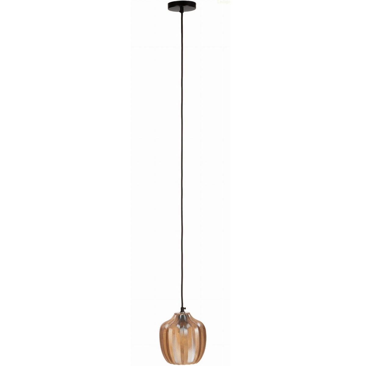 PENDELLEUCHTE Paris - Bernsteinfarben/Schwarz, Glas/Metall (14/14/120cm)