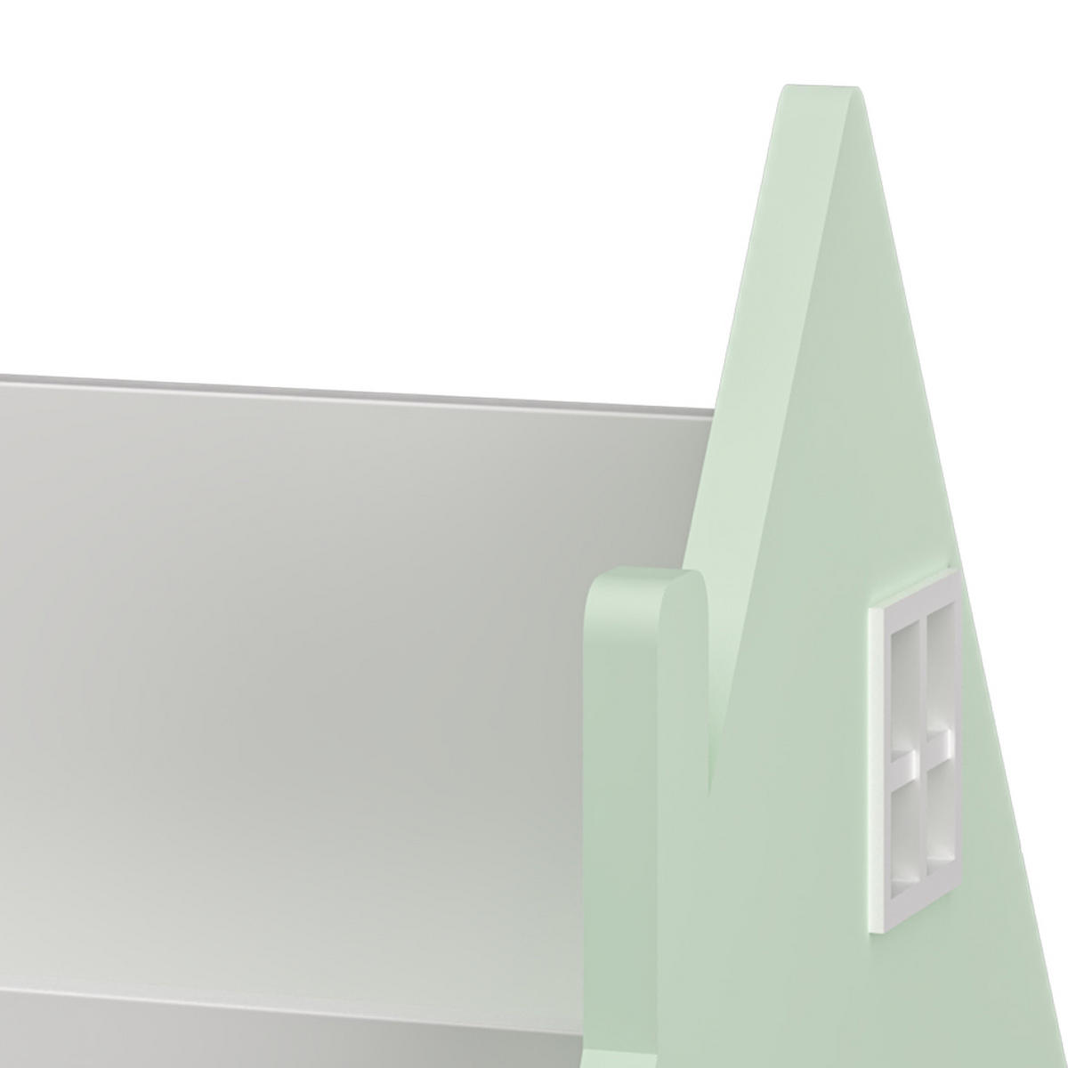 DĚTSKÁ POLICE Vipsali - bílá/mátově zelená, kompozitní dřevo (50/34/33cm) - [en.casa]