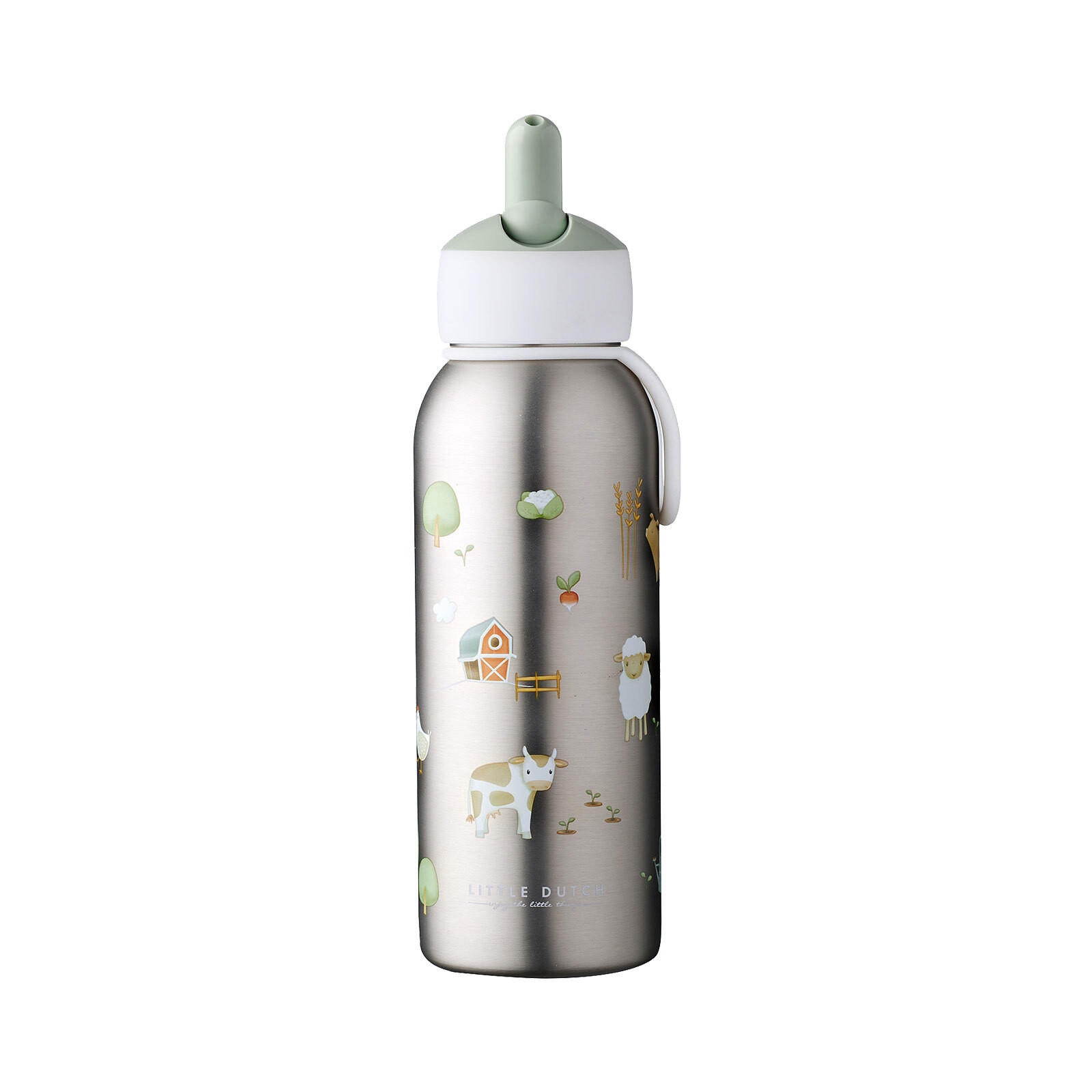 THERMOFLASCHE FLIP-UP Campus Little Farm 350 ml - Grün, Metall (0.35L) - Mepal