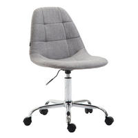 DREHSTUHL Stoff grau - Chromfarben/Grau, Textil/Metall (47/79/56cm) - CLP