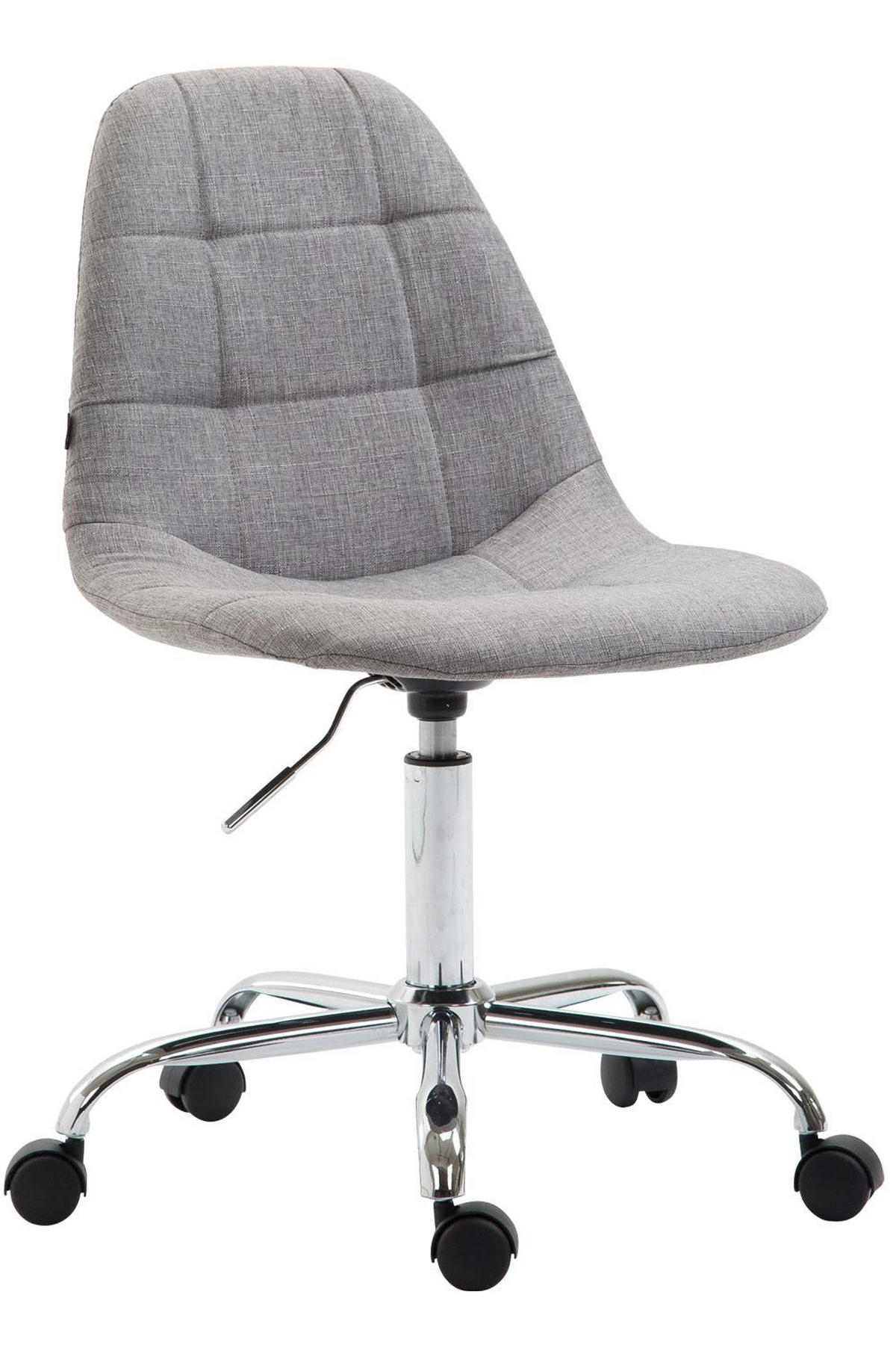 DREHSTUHL Stoff grau - Chromfarben/Grau, Textil/Metall (47/79/56cm) - CLP