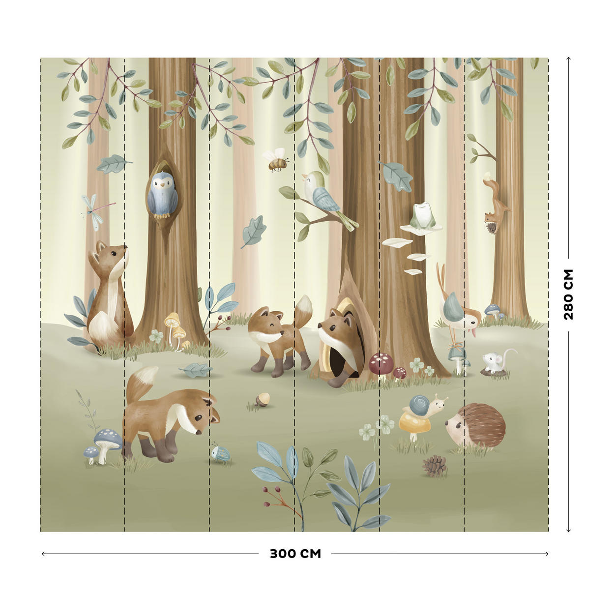 FOTOTAPETE Waldfreunde - Multicolor, Papier/Kunststoff (300/280cm) - Little Dutch