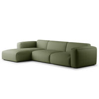 3-SITZER ECKSOFA mit Longchair - Dunkelgrün/Schwarz, Kunststoff/Textil (317/173cm) - home24